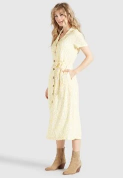 Khujo Goya - Blousejurk - Gelb-Weiß Geblümt -Khujo Winkel 518b2fd2f5594856a8982c106e6e3188