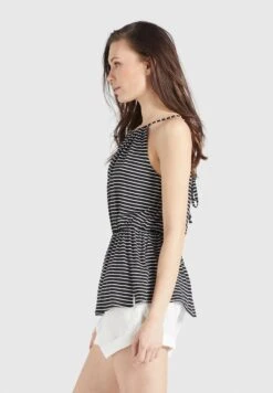 Khujo Valda - Top - Schwarz-Weiß Gestreift -Khujo Winkel d5762cbee6454e59aea0a6a9552aac38