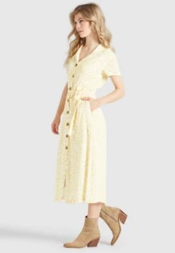 Khujo Goya - Blousejurk - Gelb-Weiß Geblümt -Khujo Winkel e6a635bac0f34c54a1e822463ed114d6